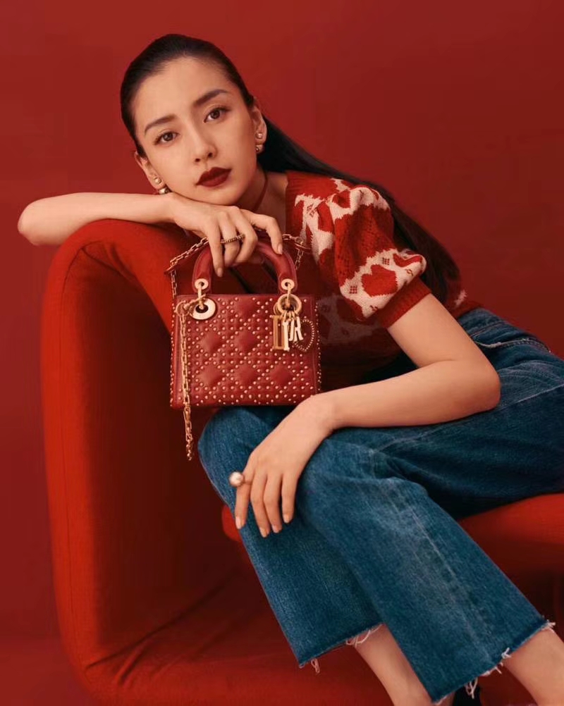 Dior 迪奥 牛皮 柳钉戴妃包 Lady Dior 三格17cm 最高品质
