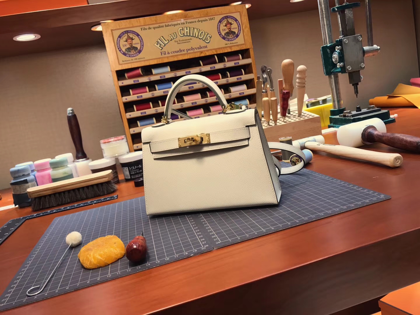 HERMES 爱马仕 Mini Kelly Pochette 22cm 迷你凯莉 MiniKelly epsom 配全套专柜原版包装