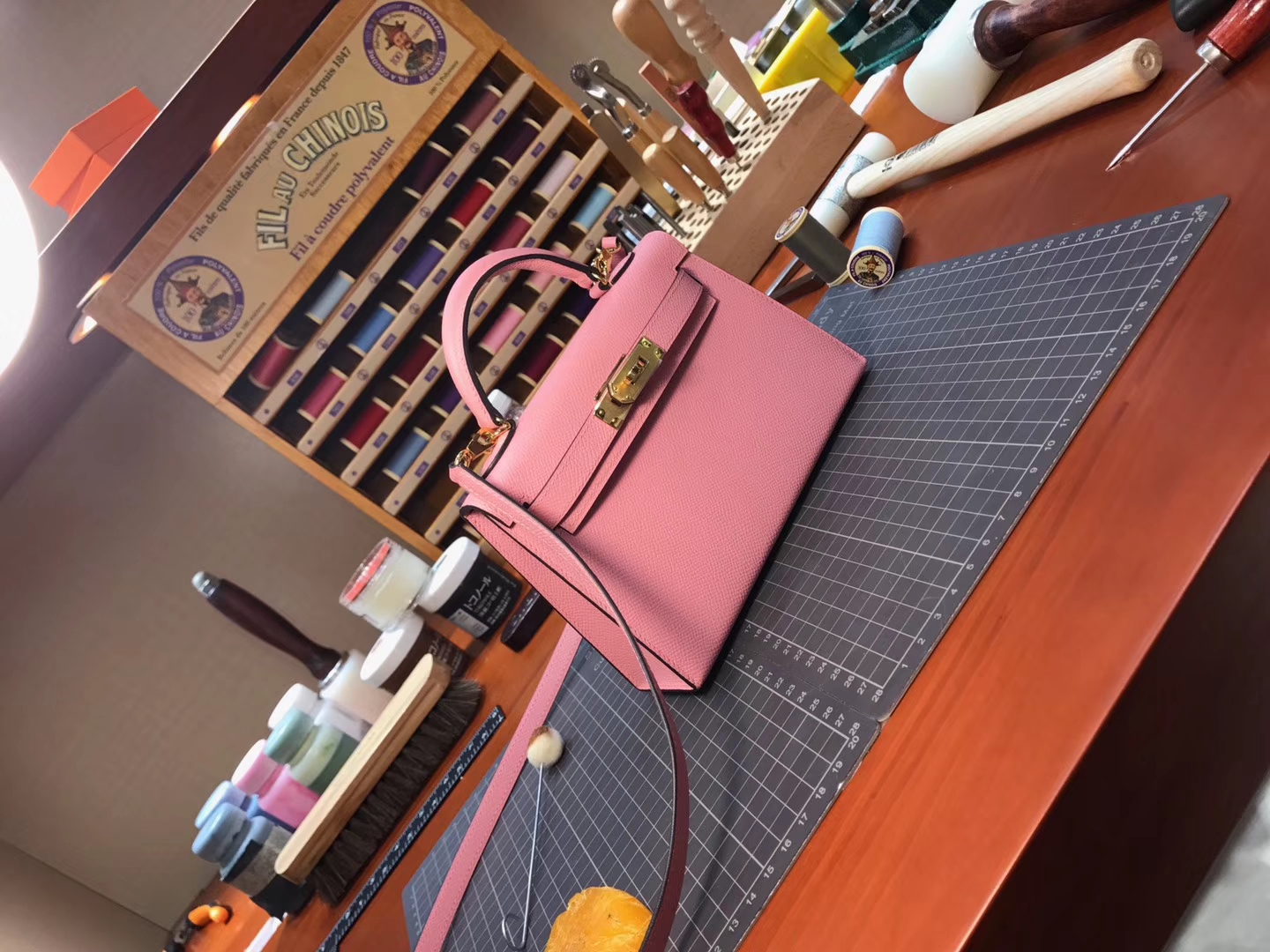 Hermes 爱马仕 8W 新唇膏粉 新玫瑰粉 Rose Azalee 迷你凯莉 金扣