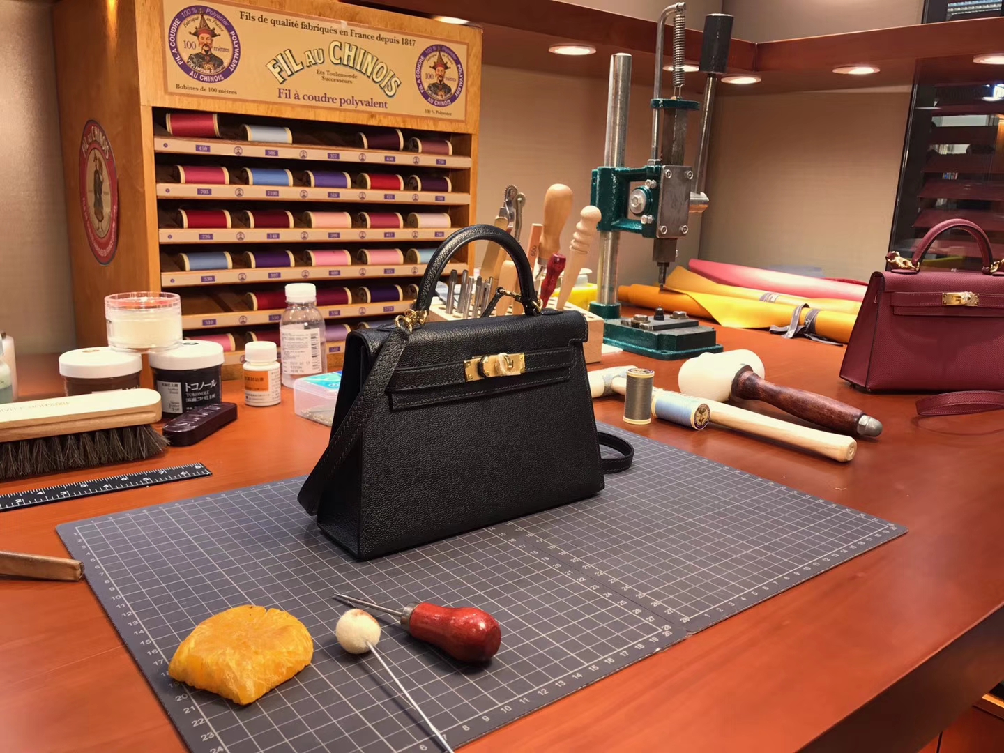 HERMES 爱马仕 Mini Kelly Pochette 22cm 迷你凯莉  黑 noir CK89  金扣