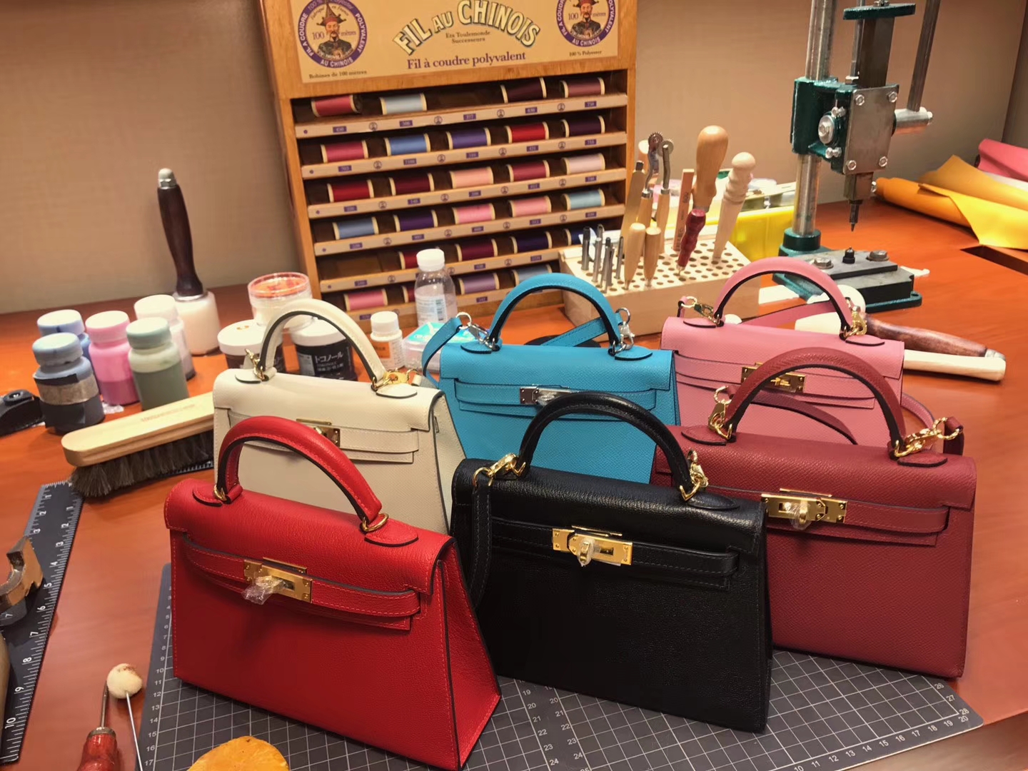 HERMES 爱马仕 Mini Kelly Pochette 22cm 迷你凯莉 金扣 配全套专柜原版包装