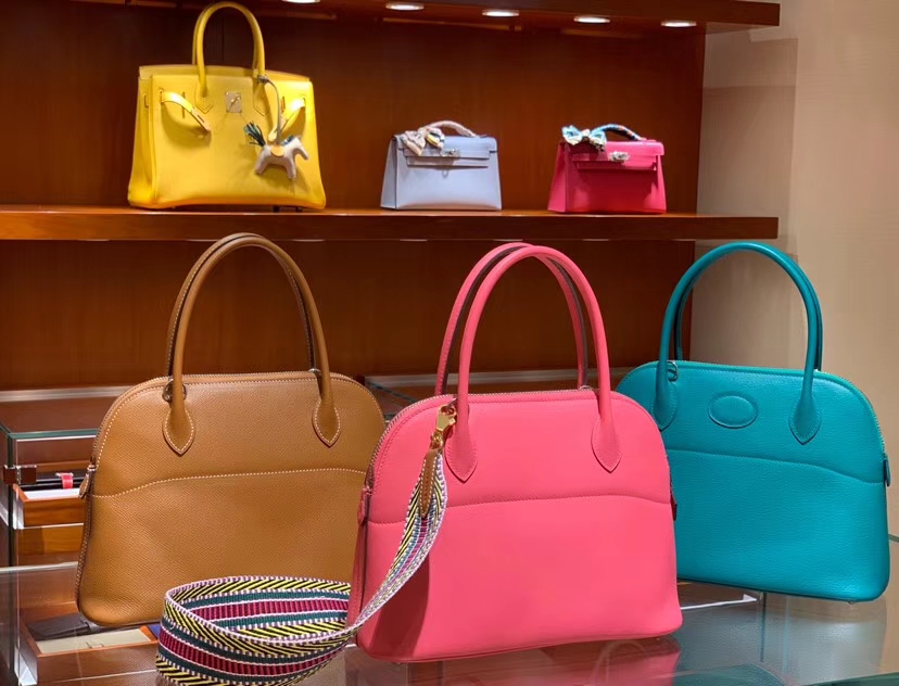 HERMES 爱马仕 专柜同步 进口五金 专业老师傅打造 Bolide Cherve 27cm 保龄球27厘米山羊皮