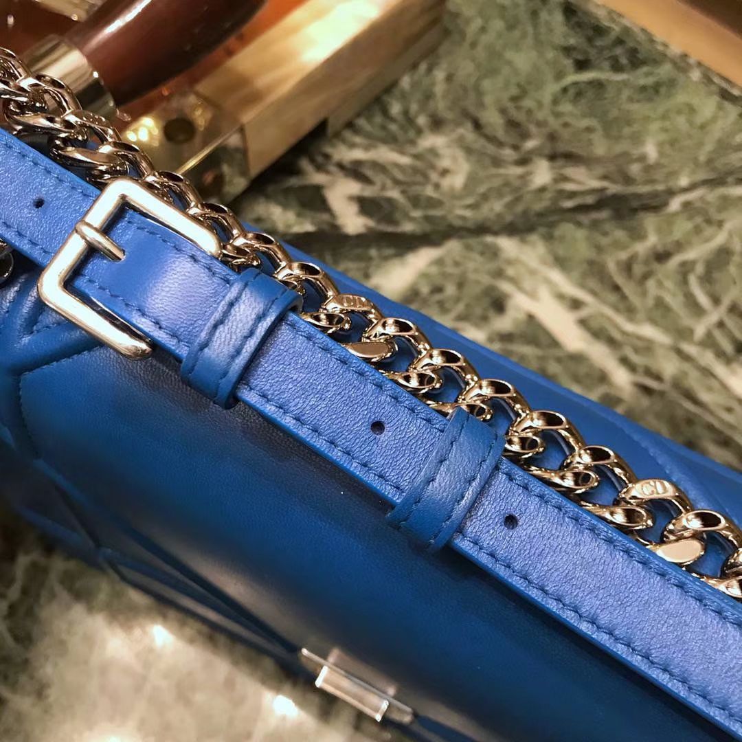 Dior 腾格纹 小羊皮蓝色 25cm 电光蓝