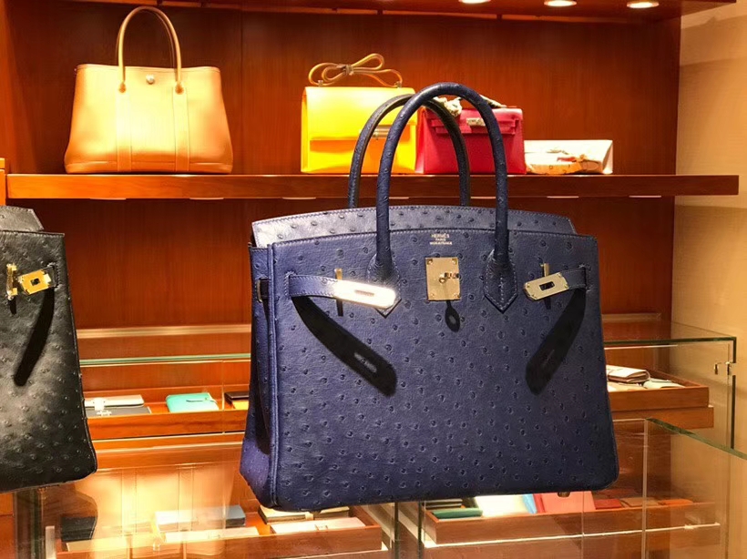 铂金包 Birkin 30cm 鸵鸟皮 玛尔塔兰 7T 金银扣都可以定制 配全套专柜原版包装