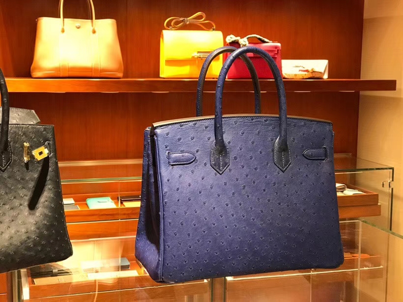 铂金包 Birkin 30cm 鸵鸟皮 玛尔塔兰 7T 金银扣都可以定制 配全套专柜原版包装