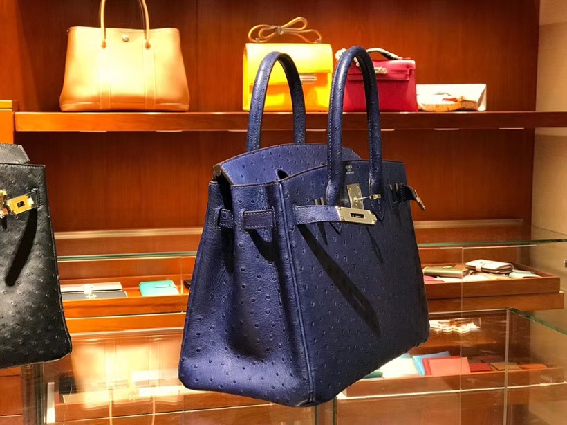 铂金包 Birkin 30cm 鸵鸟皮 玛尔塔兰 7T 金银扣都可以定制 配全套专柜原版包装
