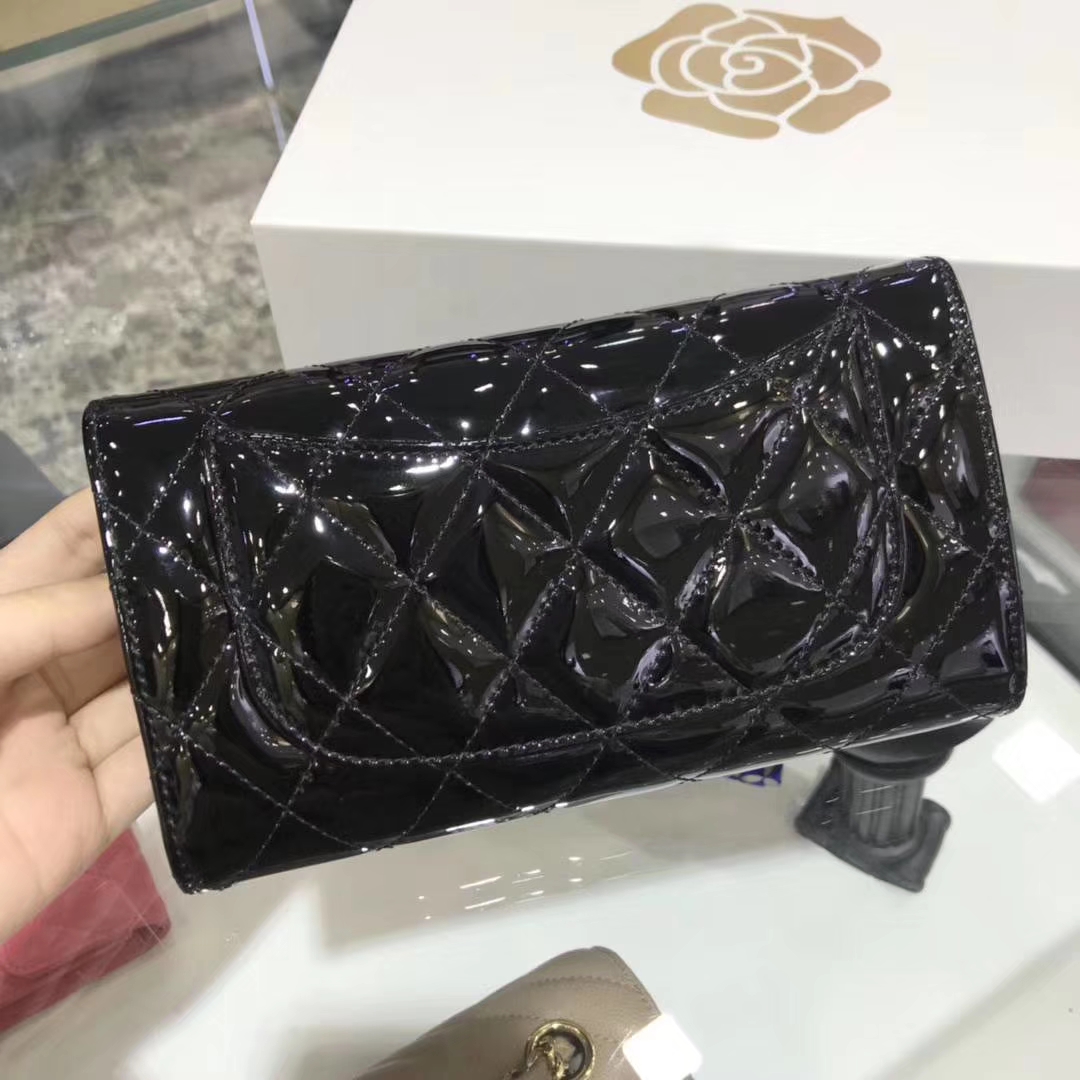 Chanel香奈儿 钱包  漆皮 黑色 长夹 手拿包 晚宴包