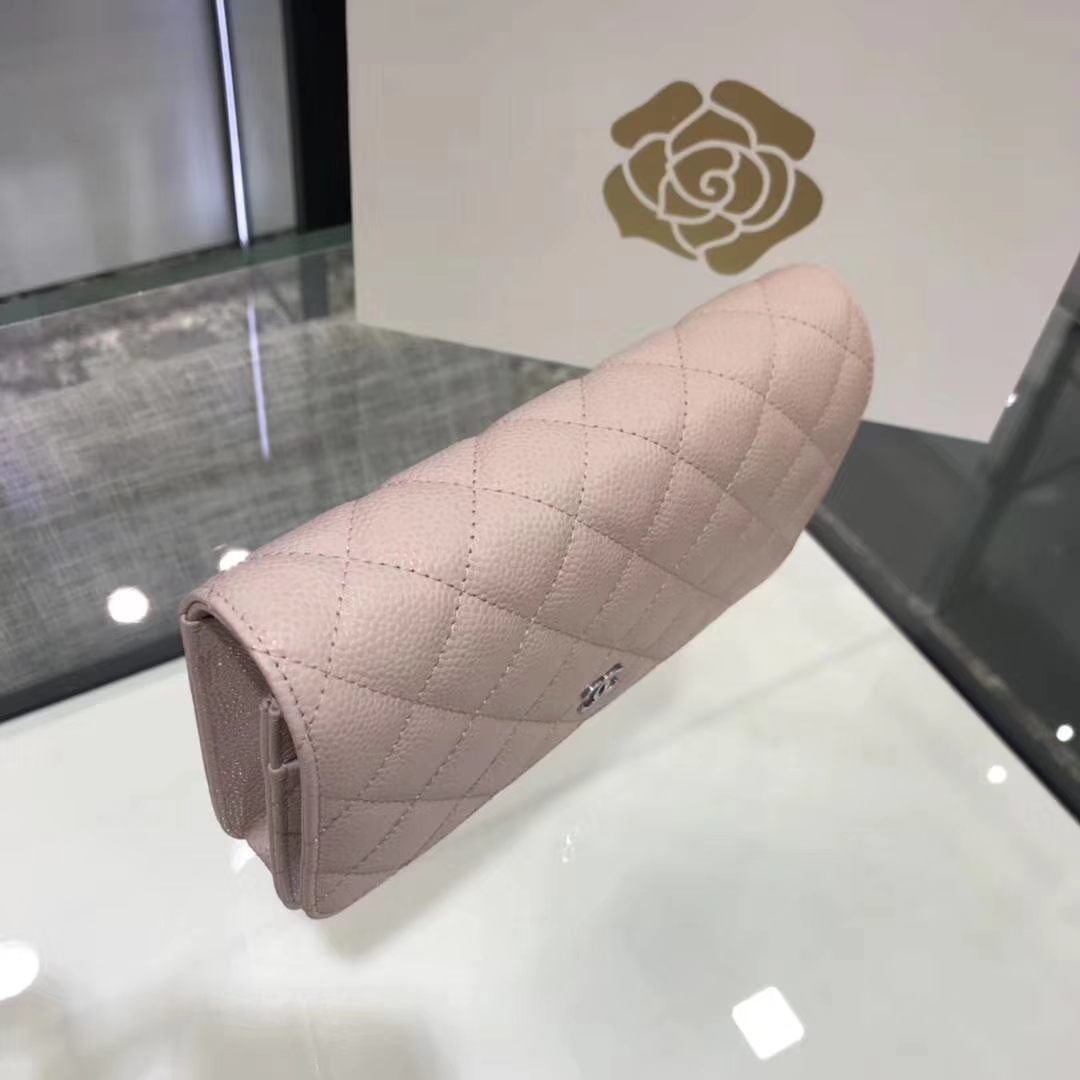 Chanel香奈儿 WOC  球纹 粉色 牛皮 银色五金