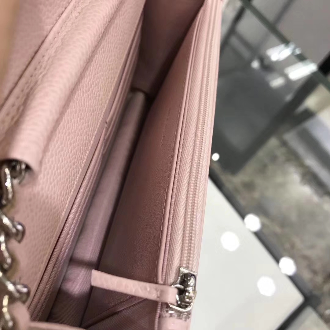 Chanel香奈儿 WOC  球纹 粉色 牛皮 银色五金