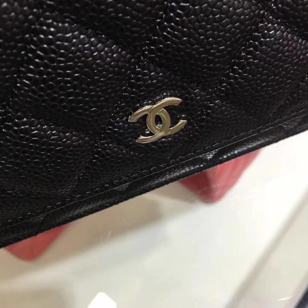 Chanel香奈儿 WOC  球纹 黑色牛皮 银色五金