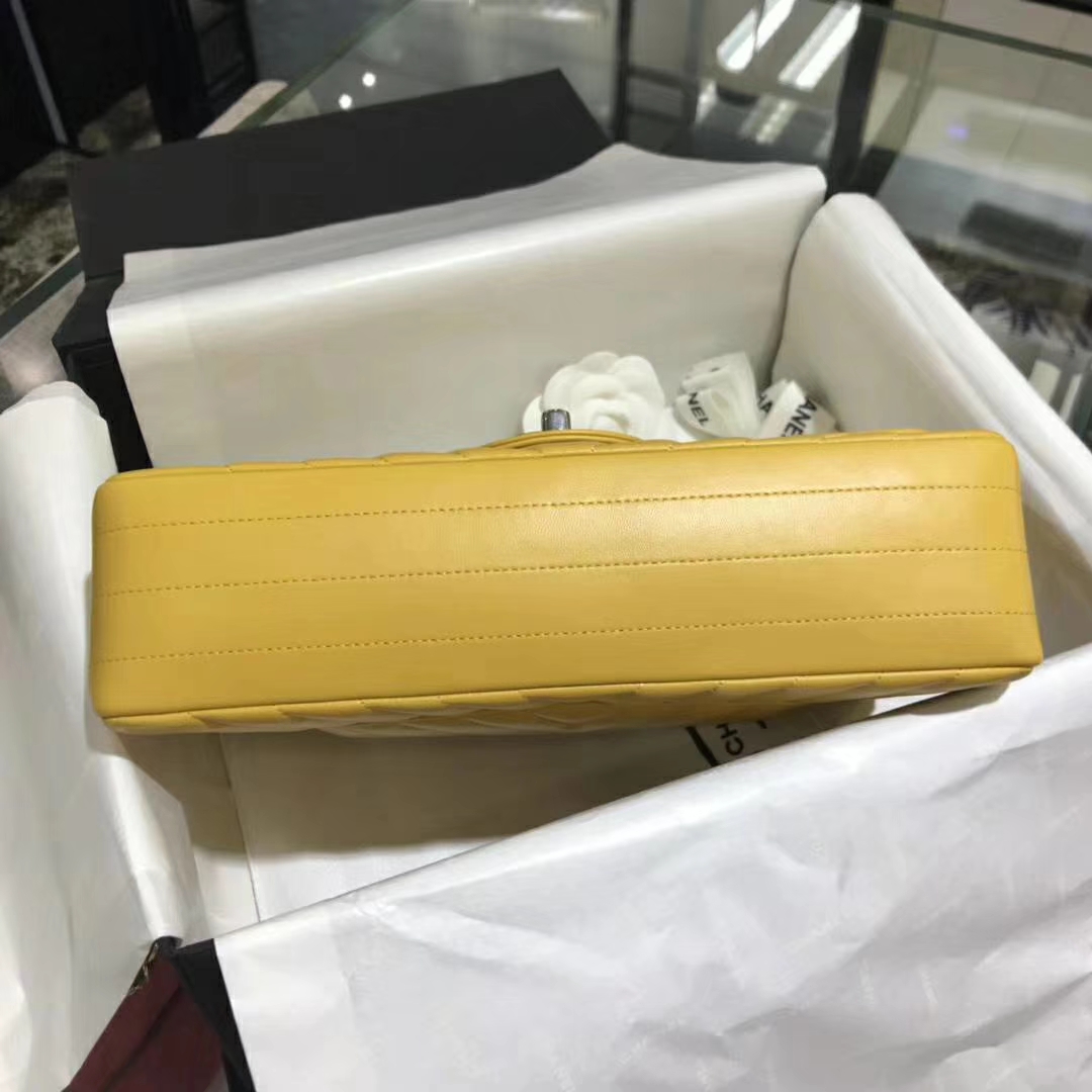 Chanel 香奈儿 VZ系列 25cm 进口小羊皮 芒果黄 银扣