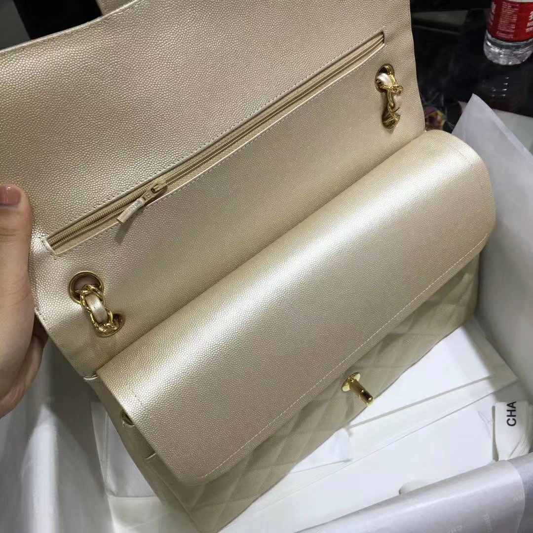 Chanel 香奈儿 Cf系列 30cm 进口小鱼子酱 金扣 金色
