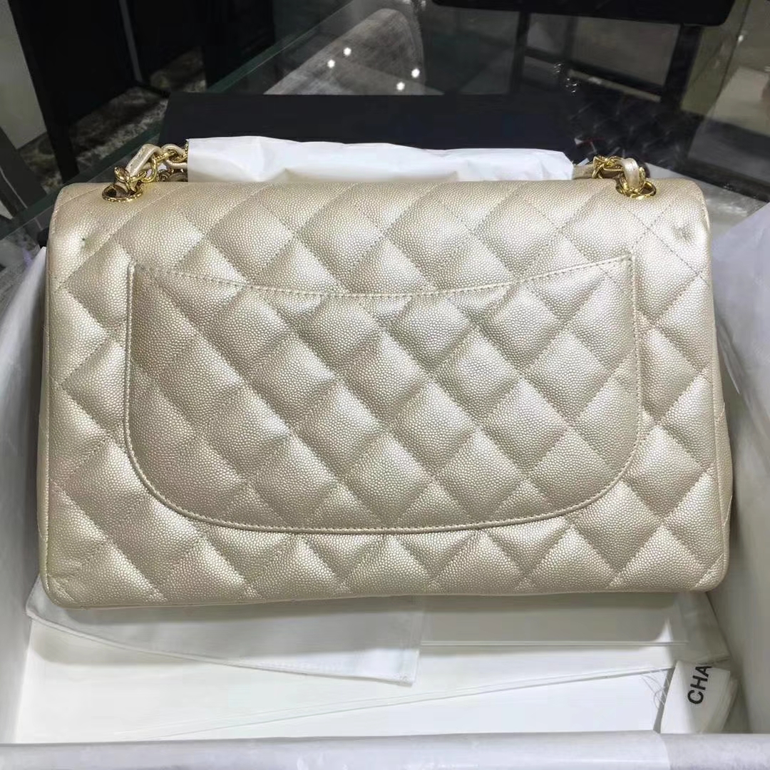 Chanel 香奈儿 Cf系列 30cm 进口小鱼子酱 金扣 金色