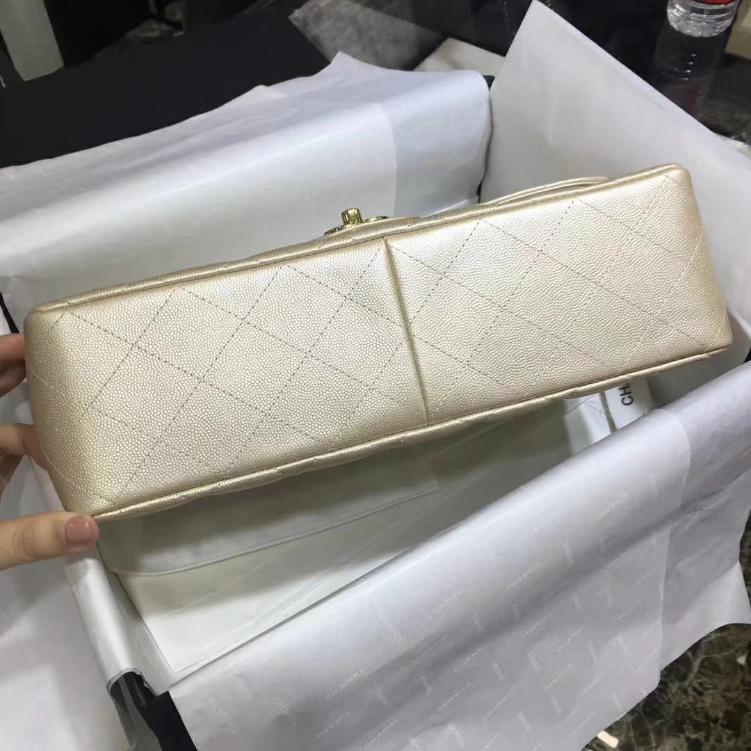 Chanel 香奈儿 Cf系列 30cm 进口小鱼子酱 金扣 金色