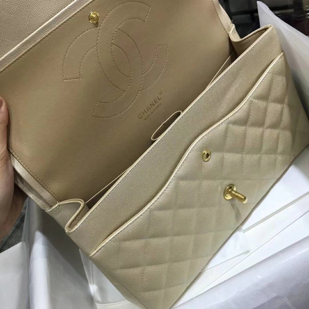 Chanel 香奈儿 Cf系列 30cm 进口小鱼子酱 金扣 金色