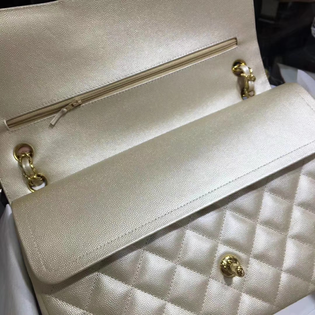 Chanel 香奈儿 Cf系列 30cm 进口小鱼子酱 金扣 金色