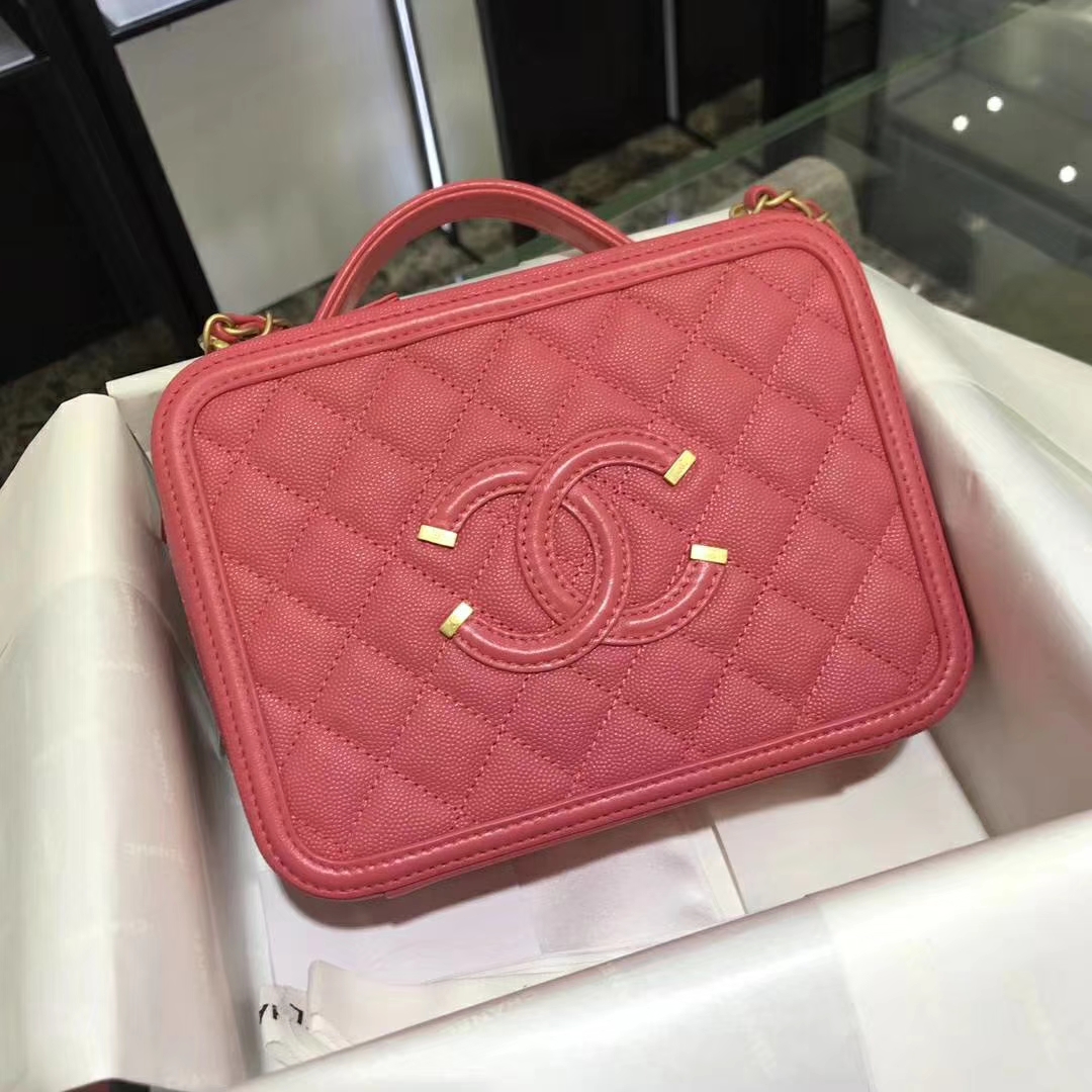 Chanel 香奈儿 化妆包 21cm 原厂皮小鱼子酱 唇膏粉
