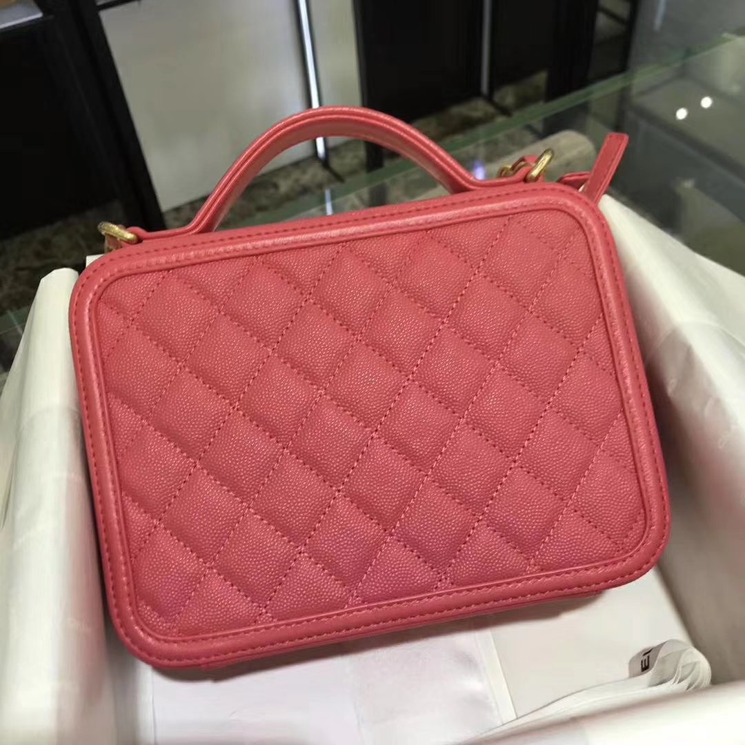 Chanel 香奈儿 化妆包 21cm 原厂皮小鱼子酱 唇膏粉