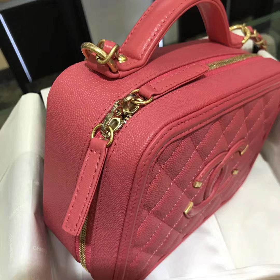 Chanel 香奈儿 化妆包 21cm 原厂皮小鱼子酱 唇膏粉