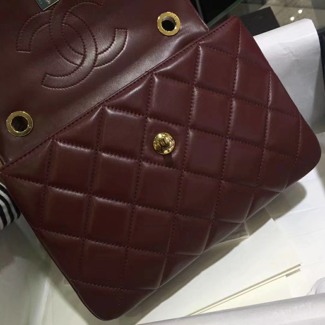 Chanel 香奈儿 Trendy CC 小羊皮 枣红色 25cm 金扣 现货