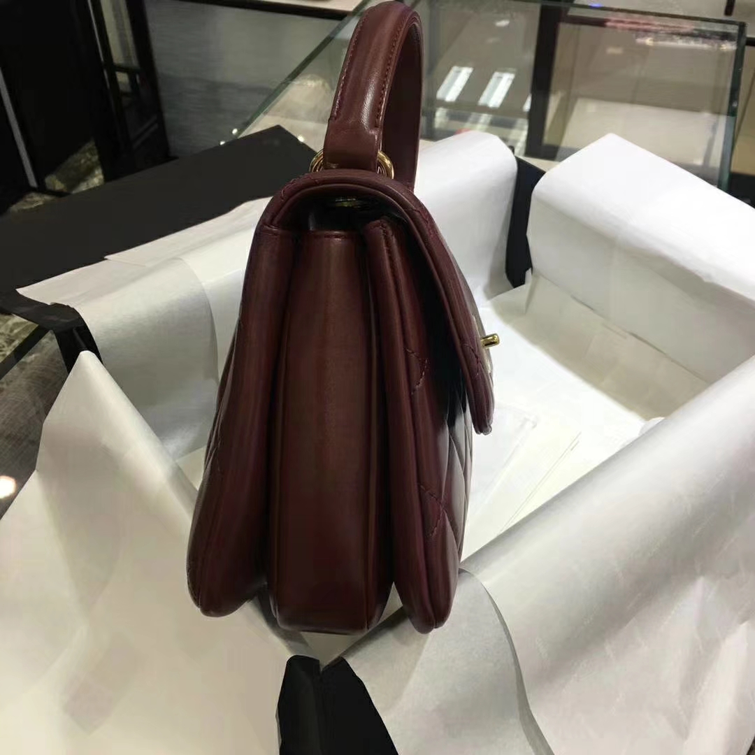 Chanel 香奈儿 Trendy CC 小羊皮 枣红色 25cm 金扣 现货