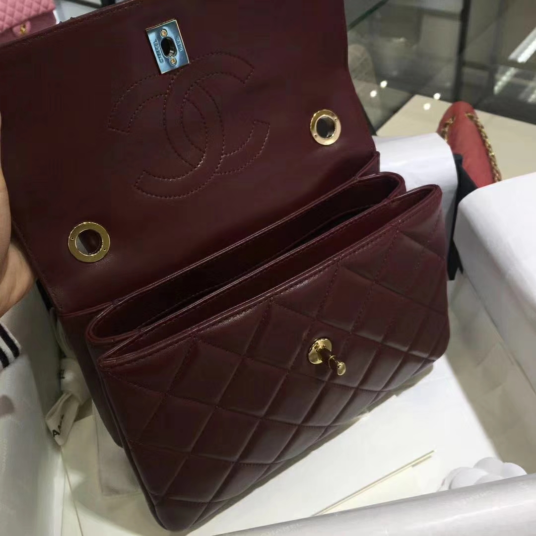 Chanel 香奈儿 Trendy CC 小羊皮 枣红色 25cm 金扣 现货