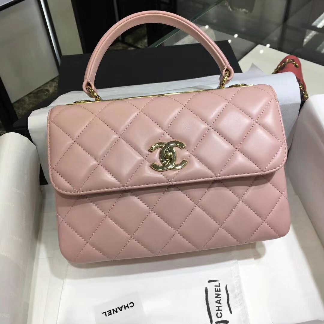 Chanel 香奈儿 Trendy CC 小羊皮 浅粉色 25cm 金扣 现货