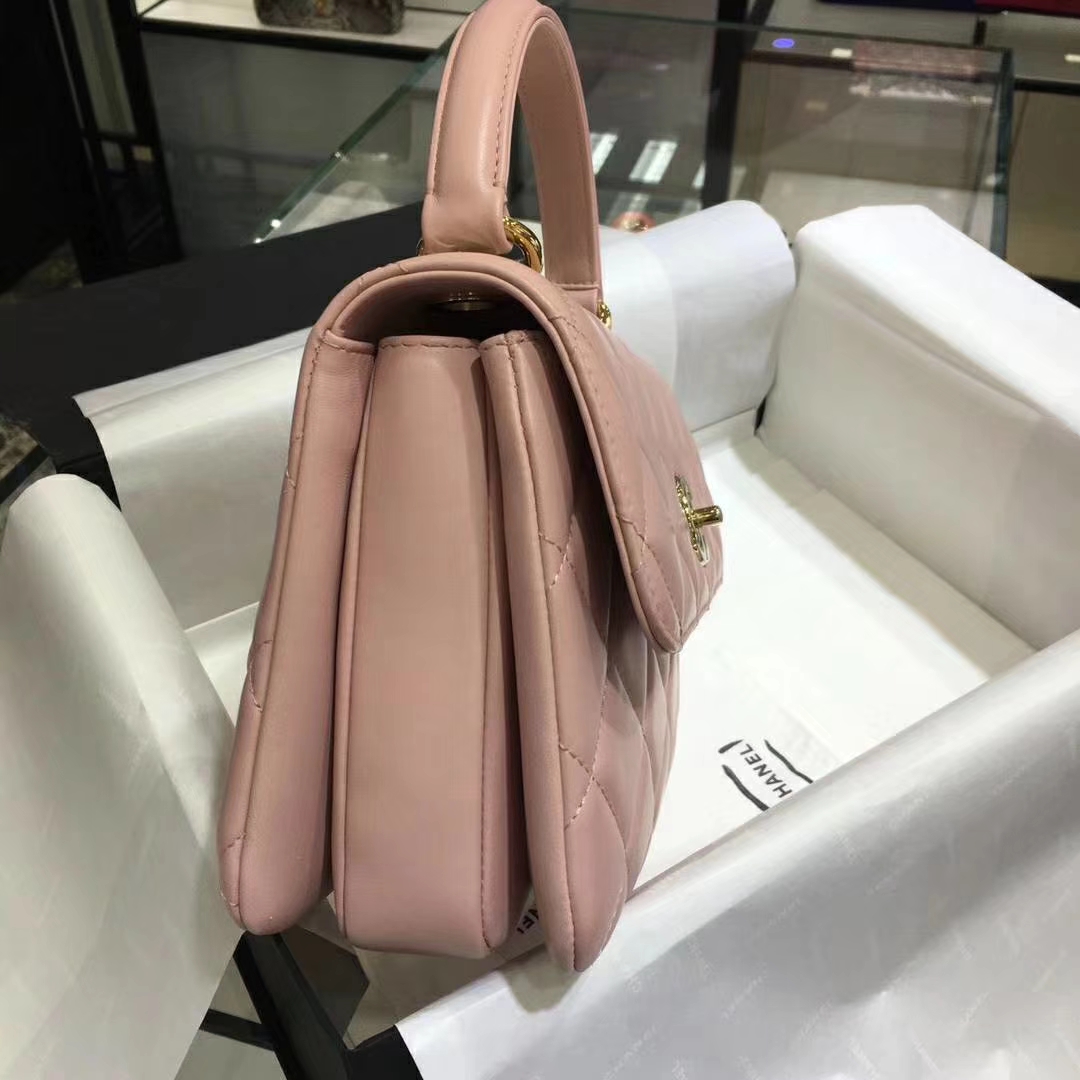 Chanel 香奈儿 Trendy CC 小羊皮 浅粉色 25cm 金扣 现货