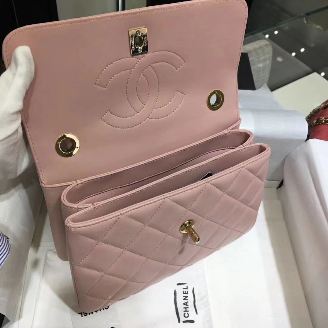 Chanel 香奈儿 Trendy CC 小羊皮 浅粉色 25cm 金扣 现货