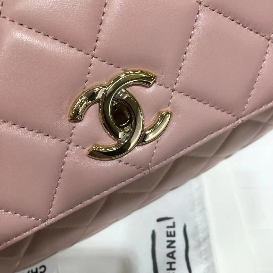 Chanel 香奈儿 Trendy CC 小羊皮 浅粉色 25cm 金扣 现货