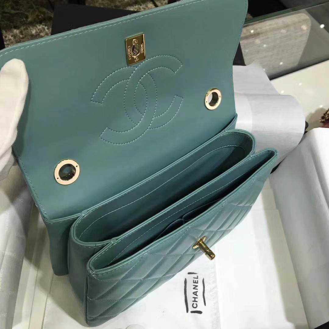Chanel 香奈儿 Trendy CC 小羊皮 薄荷绿 25cm 浅金扣 现货