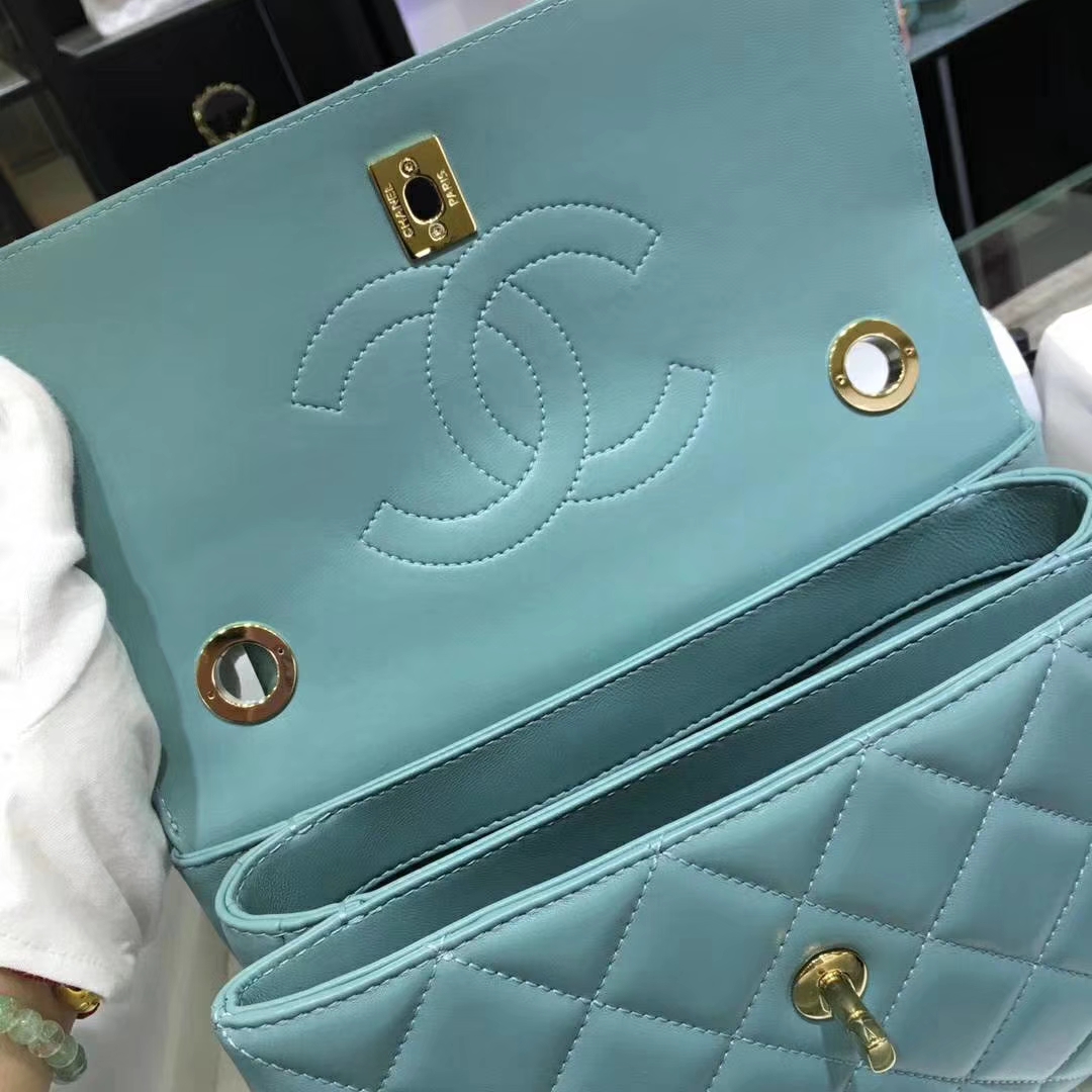 Chanel 香奈儿 Trendy CC 小羊皮 薄荷绿 25cm 浅金扣 现货