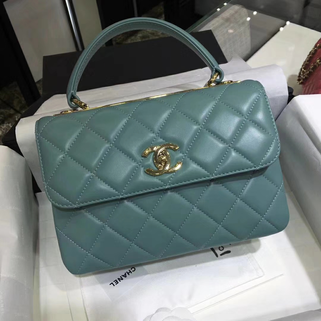 Chanel 香奈儿 Trendy CC 小羊皮 薄荷绿 25cm 浅金扣 现货