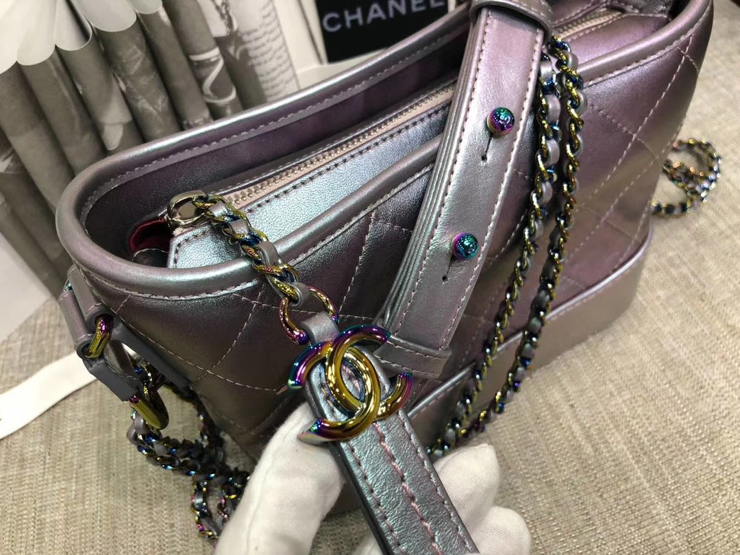 Chanel 香奈儿 原单流浪包 幻彩紫重磅 五金重量一致 不掉色 皮质手感一致