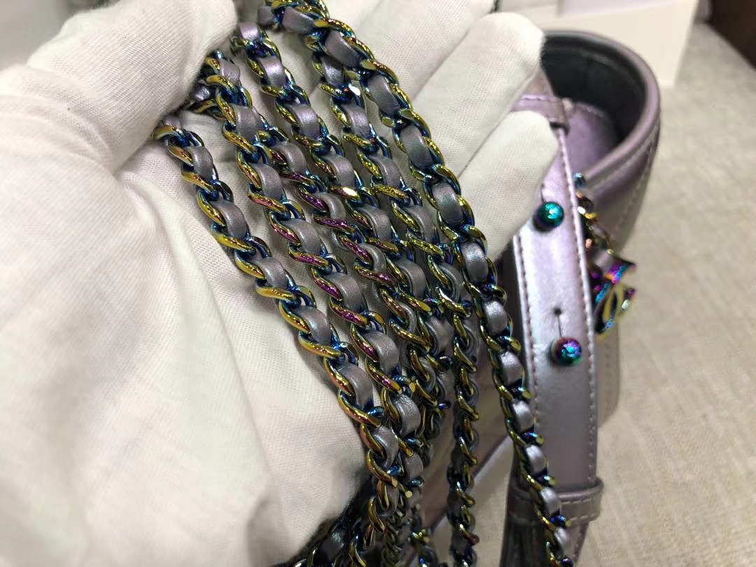 Chanel 香奈儿 原单流浪包 幻彩紫重磅 五金重量一致 不掉色 皮质手感一致