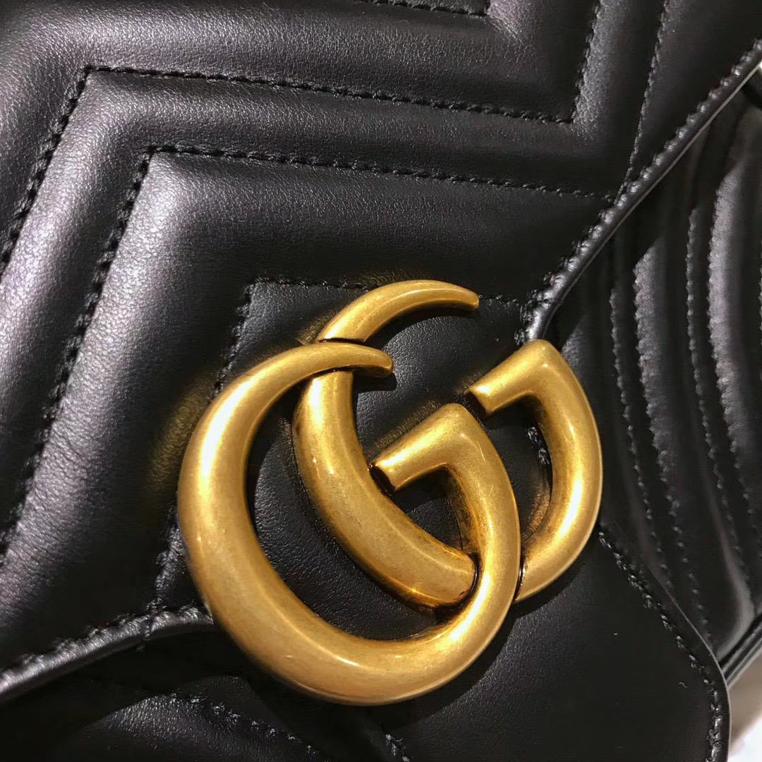 GUCCI官网同步 代购版本 原厂皮料五金打造 工艺一流 26cm 黑色