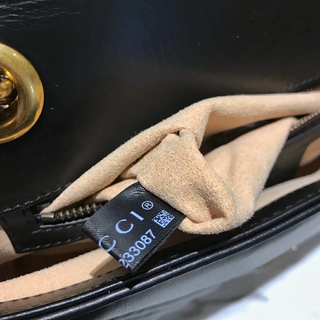 GUCCI官网同步 代购版本 原厂皮料五金打造 工艺一流 26cm 黑色