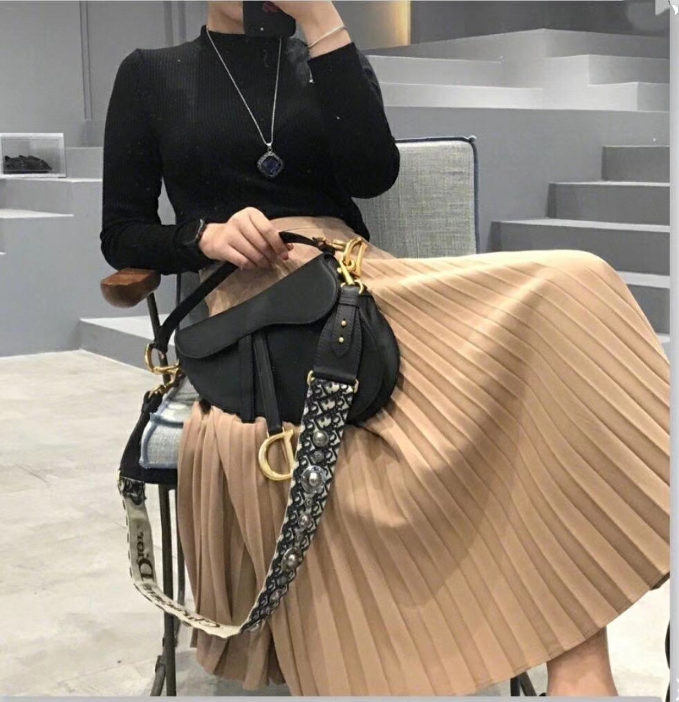 Dior 迪奥 原厂掌纹牛皮 黑色 马鞍包
