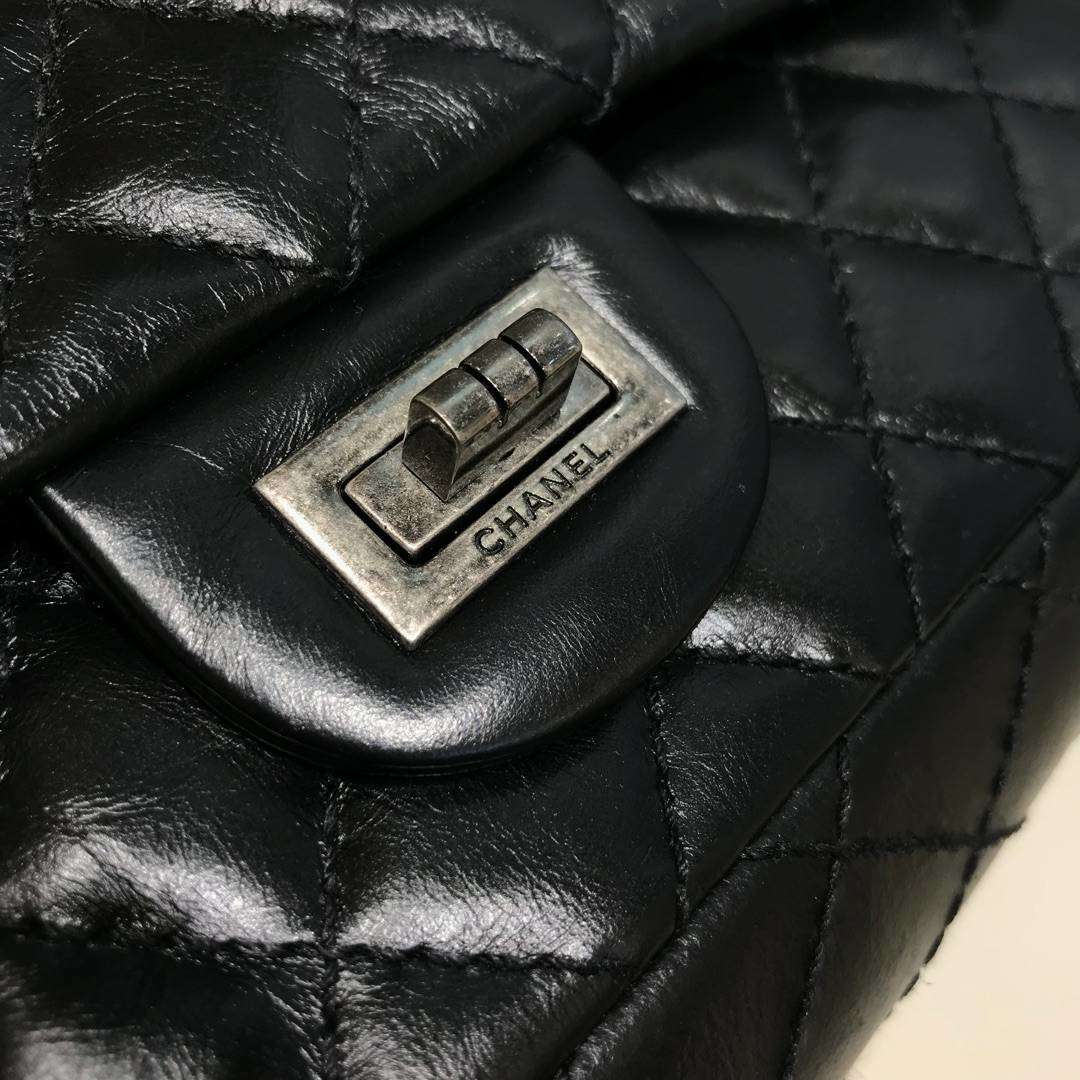 Chanel 香奈儿 复刻2.55 渠道代购版本 25cm 原厂皮 黑色 古银