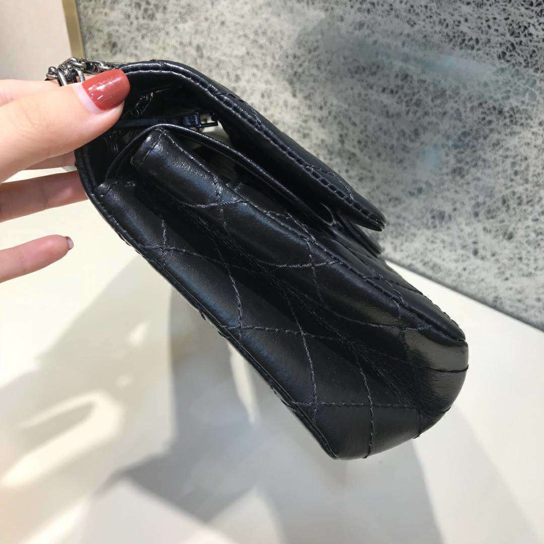 Chanel 香奈儿 复刻2.55 渠道代购版本 25cm 原厂皮 黑色 古银