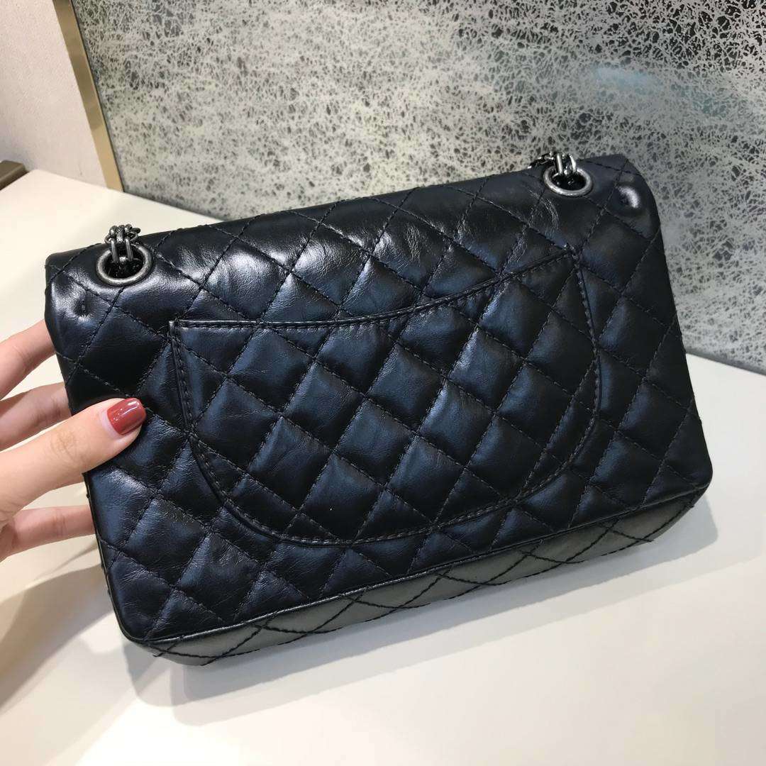 Chanel 香奈儿 复刻2.55 渠道代购版本 25cm 原厂皮 黑色 古银