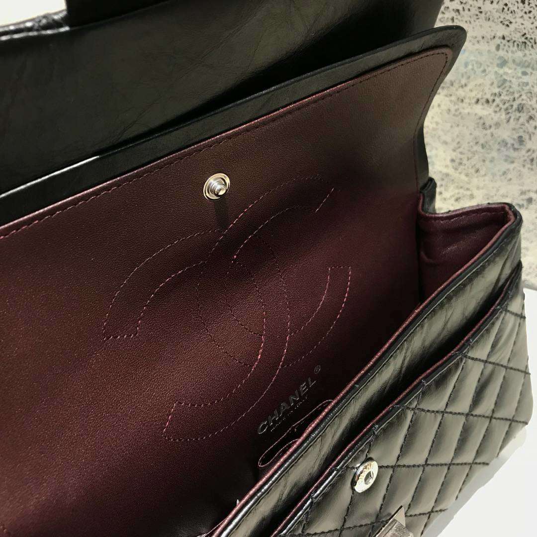Chanel 香奈儿 复刻2.55 渠道代购版本 25cm 原厂皮 黑色 古银