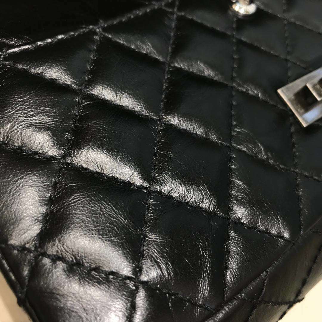 Chanel 香奈儿 复刻2.55 渠道代购版本 25cm 原厂皮 黑色 古银