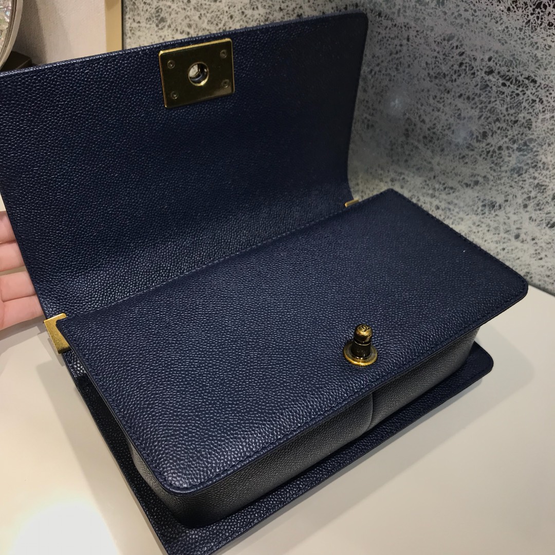 Leboy 代购版本 25cm 进口鱼子酱 海军蓝 古金扣