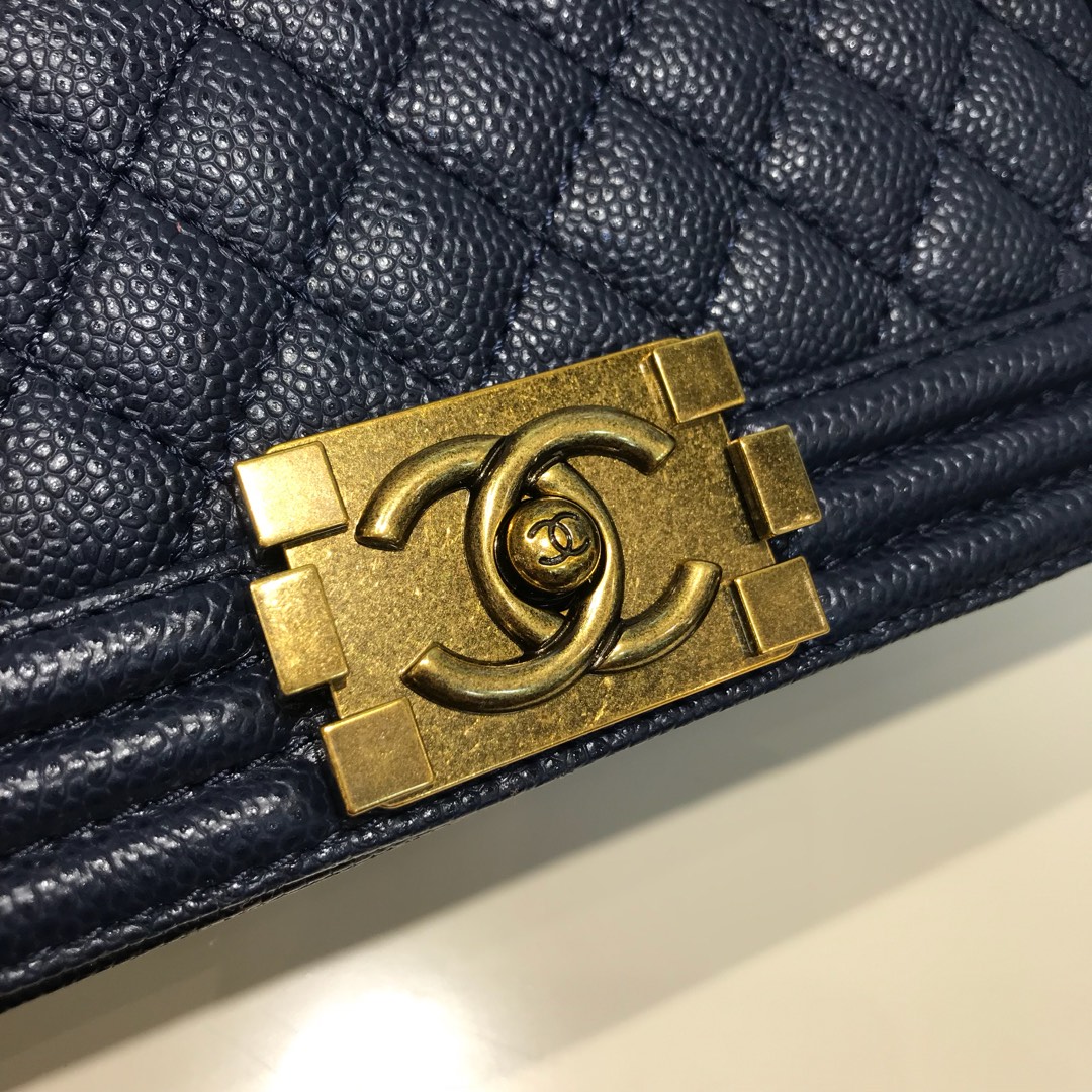 Leboy 代购版本 25cm 进口鱼子酱 海军蓝 古金扣