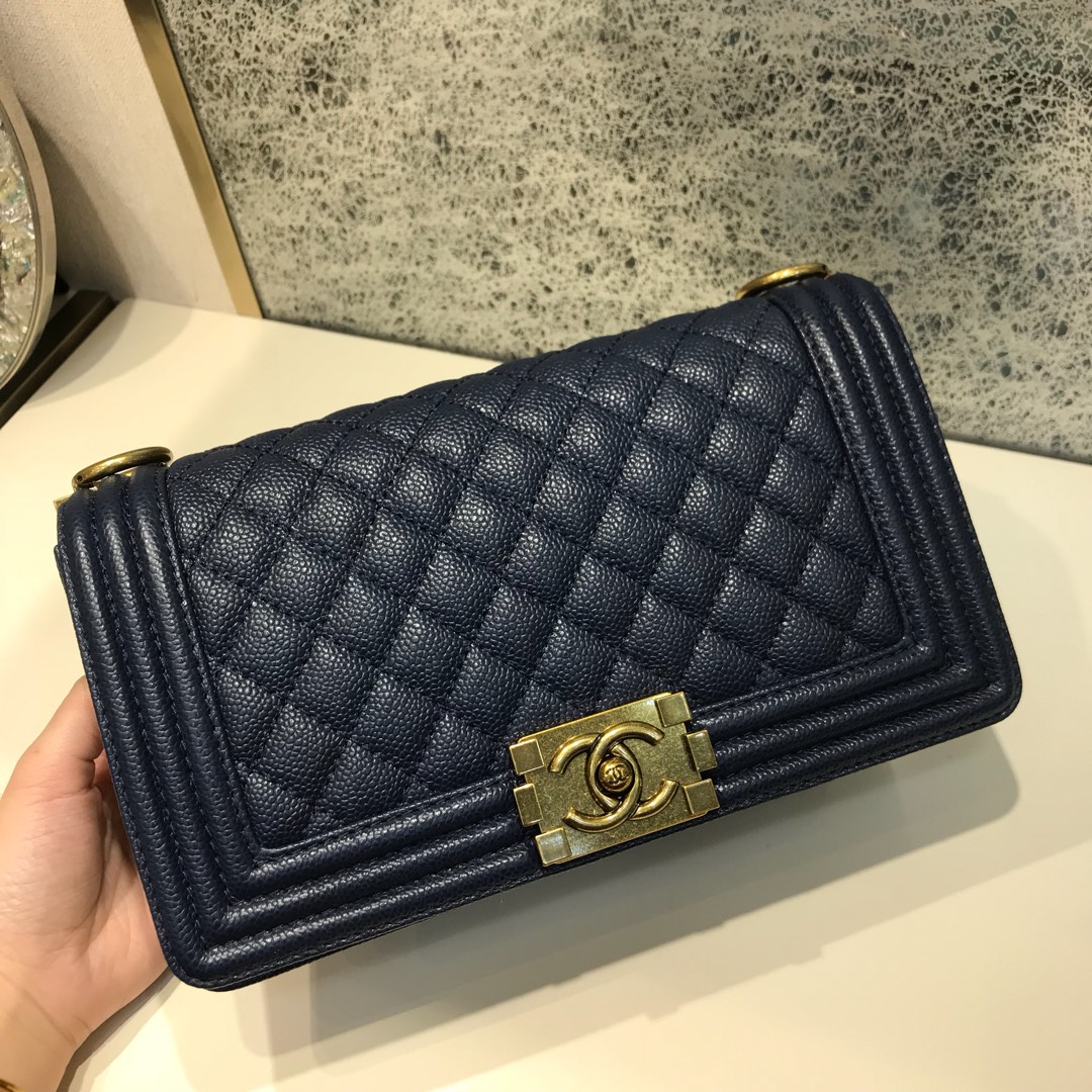 Leboy 代购版本 25cm 进口鱼子酱 海军蓝 古金扣