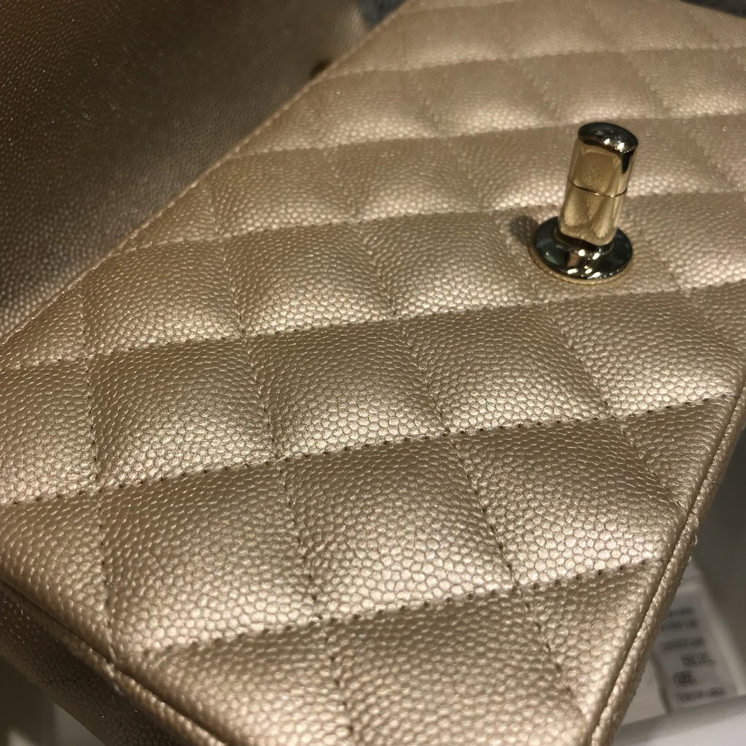 Classic Flap 代购版本 20cm 进口定制小鱼子酱 金色 金扣 进口定制皮