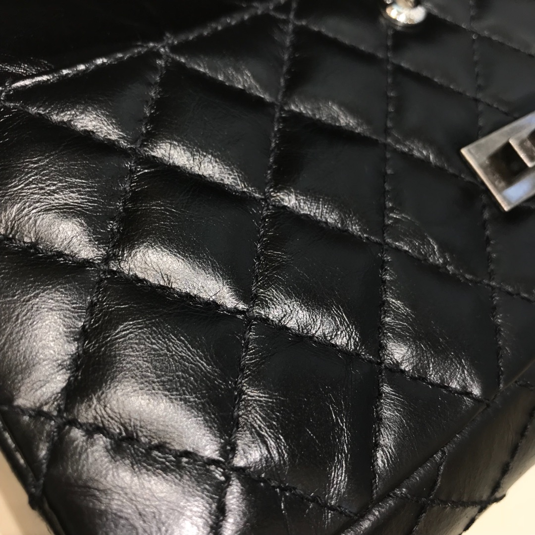 Chanel 香奈儿 复刻2.55 渠道代购版本 25cm 原厂皮 黑色 古银