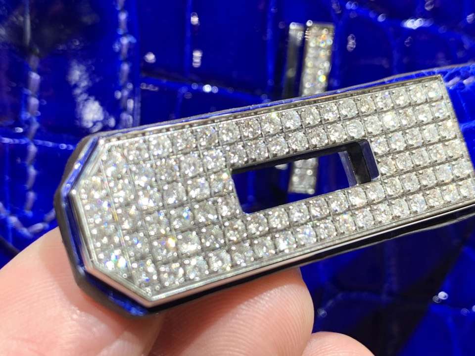 HERMES 爱马仕 Brikin 25cm 鳄鱼皮 电光蓝 现货
