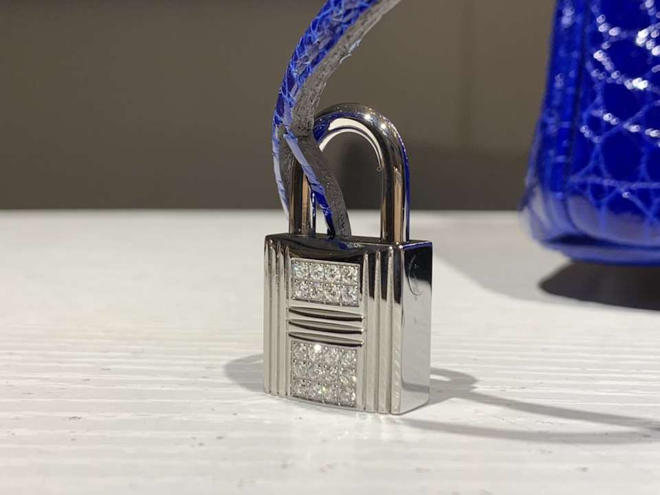 HERMES 爱马仕 Brikin 25cm 鳄鱼皮 电光蓝 现货
